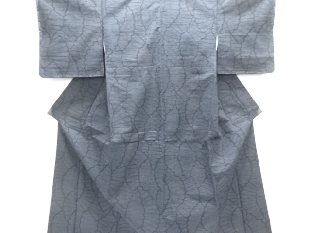 未使用品　檜扇模様織り出し手織り紬着物